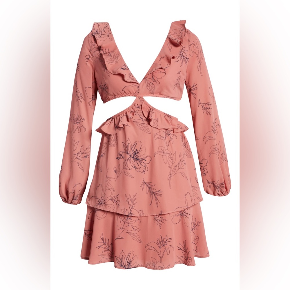 Open Edit Cutout Long Sleeve Minidress - Picture 2 of 2